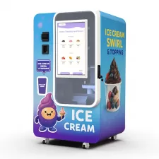 Máquina expendedora automática comercial de helados Sundae de Huaxin - 59 sabores DIY, dispensación rápida de 15 segundos, certificada CE / ETL